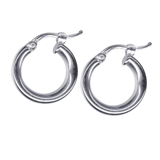 STERLING SILVER ITALIAN IMPORTED 3 X 10MM HOOP EARRINGS