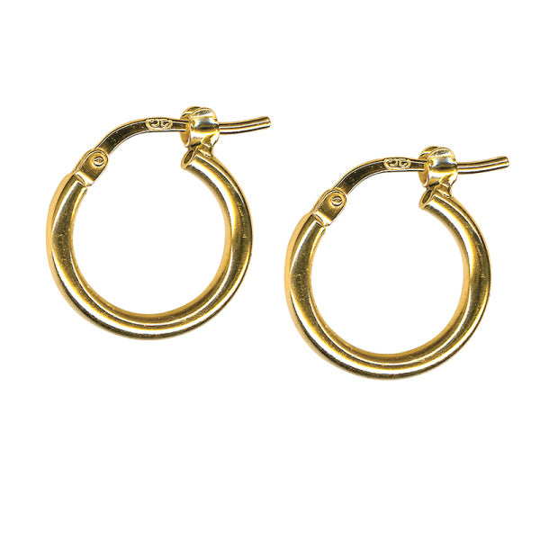 18CT YELLOW GOLD ITALIAN IMPORTED POLISHED HOOP EARRINGS