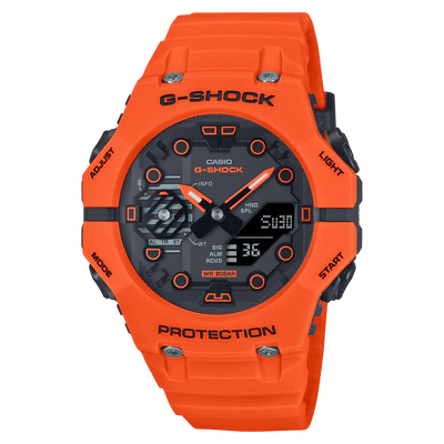 G-SHOCK ANALOG DIGITAL BLACK DIAL ORANGE RESIN BAND WATCH GAB001FL-4L