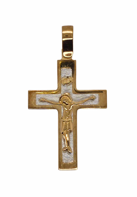 9CT TWO TONE IMPORTED CRUCIFIX