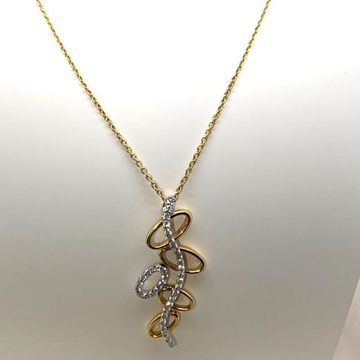 18CT TWO-TONE FANCY DIAMOND PENDANT