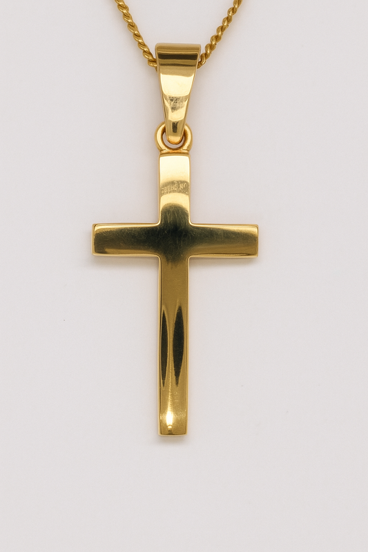 9CT YELLOW GOLD SOLID POLISHED CROSS