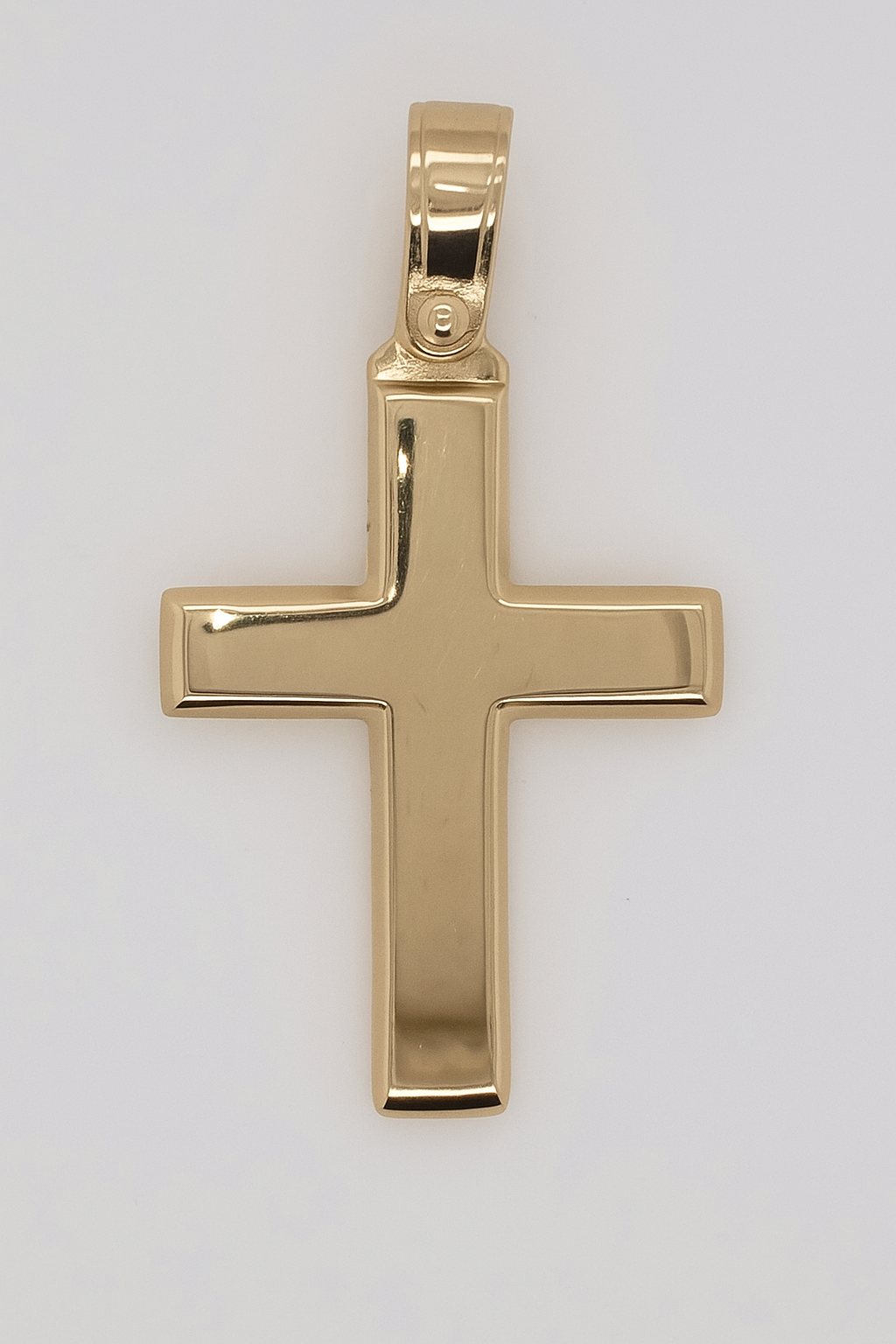 9CT YELLOW GOLD SOLID POLISHED PLAIN CROSS.