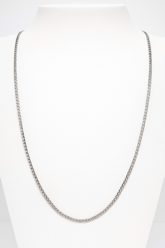 18CT WHITE GOLD IMPORTED 42CM CURB CHAIN
