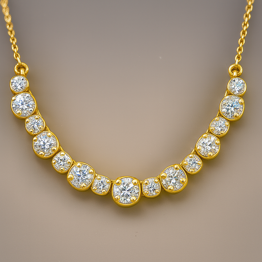 10CT YELLOW GOLD LAB GROWN DIAMOND NECKLACE