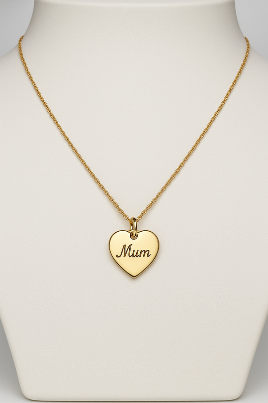 9CT YELLOW GOLD SMALL LOVE HEART PENDANT WITH FINE DOUBLE CABLE CHAIN