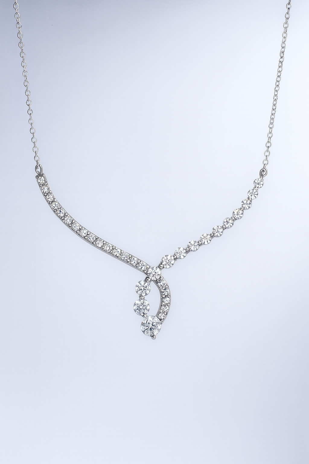10CT WHITE GOLD LAB GROWN DIAMOND NECKLACE