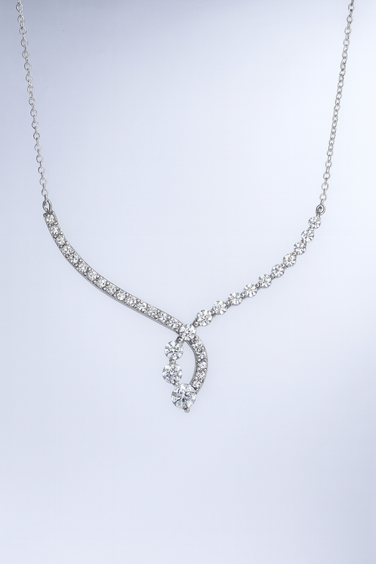 10CT WHITE GOLD LAB GROWN DIAMOND NECKLACE