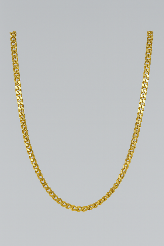 9CT YELLOW GOLD 50CM DIAMOND CUT SOLID CURB CHAIN 10.28GRAMS