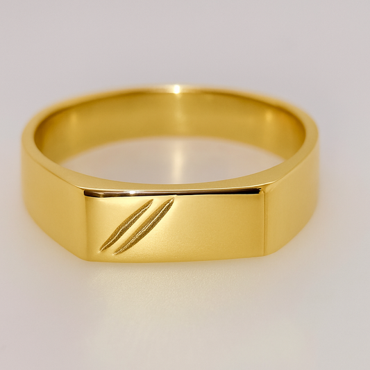 9CT YELLOW GOLD SOLID SIGNET RING