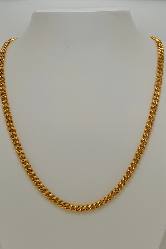 18CT YELLOW GOLD SOLID IMPORTED 45CM CURB CHAIN