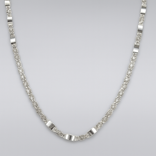 18CT WHITE GOLD ITALIAN FANCY CHAIN