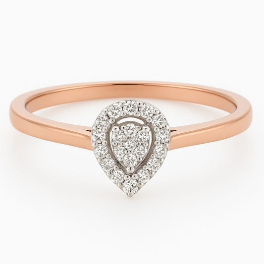 10CT ROSE GOLD DIAMOND RING