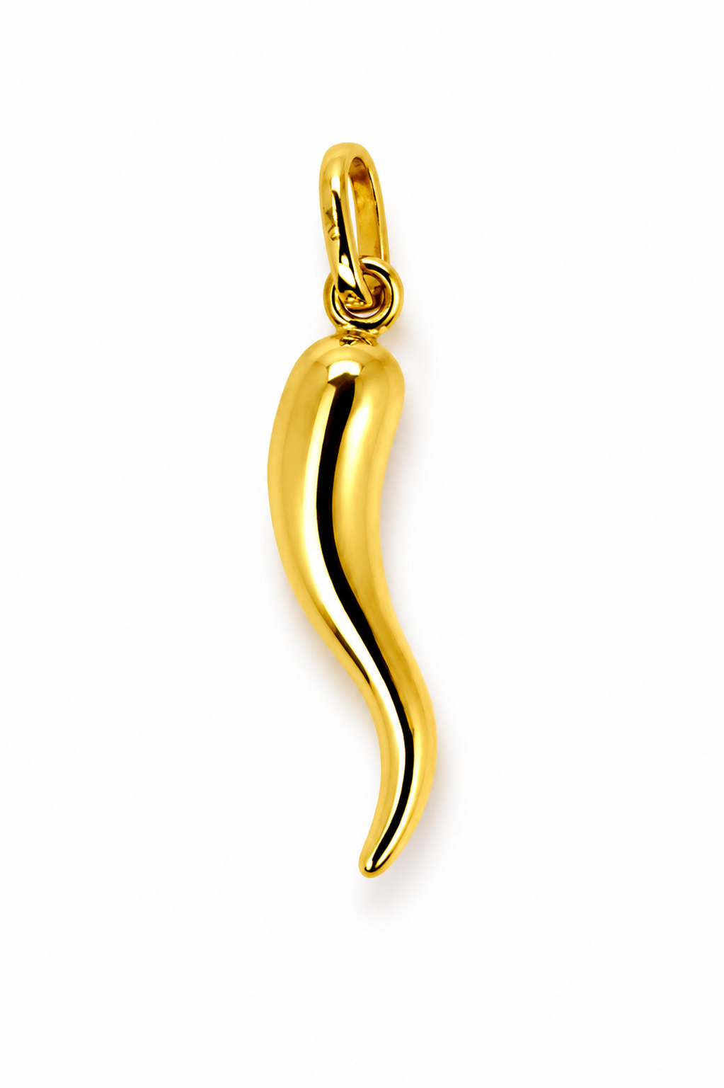 9CT YELLOW GOLD IMPORTED 22MM CHILLI PENDANT .