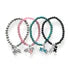 SUE SENSI MINI MY FAVORITE 4MM ROSE QUARTZ BEAD BRACELET WITH PINK ENAMEL CROSS AND EVIL EYE.