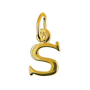 9CT YELLOW GOLD 10MM INITIAL S CHARM.