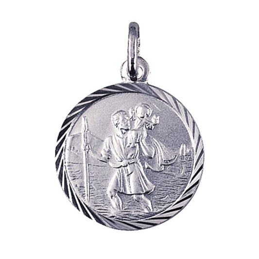 STERLING SILVER ITALIAN 16MM ST CHRISTOPHER CHARM