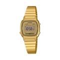 CASIO DIGITAL WATCH GOLD PLATED CASE AND STAINLESS STEEL BAND.