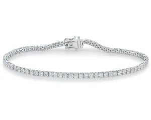 9CT WHITE GOLD 18CM CLAW SET 3.00CT F VS LAB GROWN DIAMOND TENNIS BRACELET.