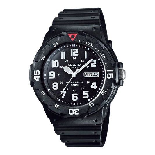 CASIO ANALOGUE WATCH DIVER LOOK WITH BLACK RESIN BAND MRW200H-1B.