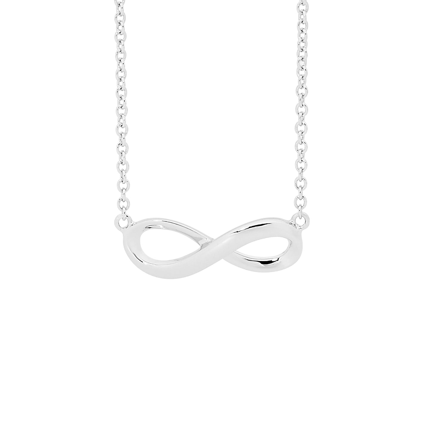 ELLANI STERLING SILVER RHODIUM PLATED INFINITY NECKLACE