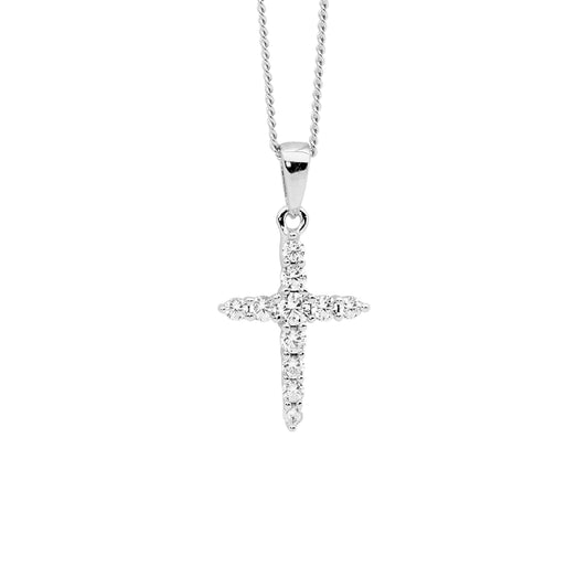 ELLANI STERLING SILVER CROSS AND CHAIN P871S