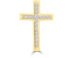 9CT YELLOW GOLD CHANNEL SET DIAMOND CROSS TOTAL DIAMOND WEIGHT.