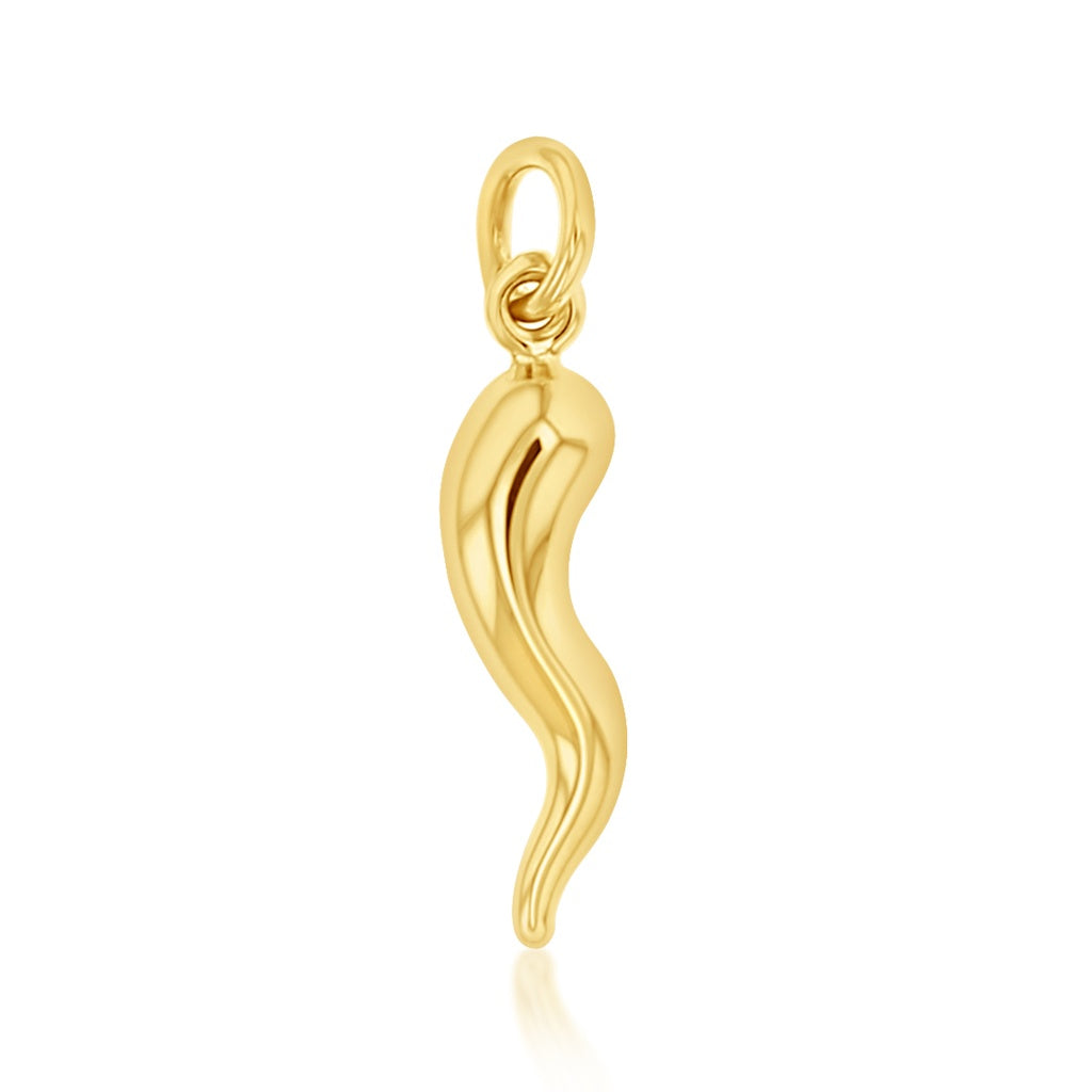 9CT YELLOW GOLD IMPORTED 12.5MM CHILLI PENDANT.