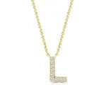 9CT YELLOW GOLD DIAMOND INITIAL NECKLACE 40-45CM.
