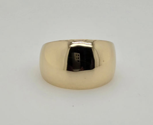 9CT YELLOW GOLD 13MM LARGE DOME RING