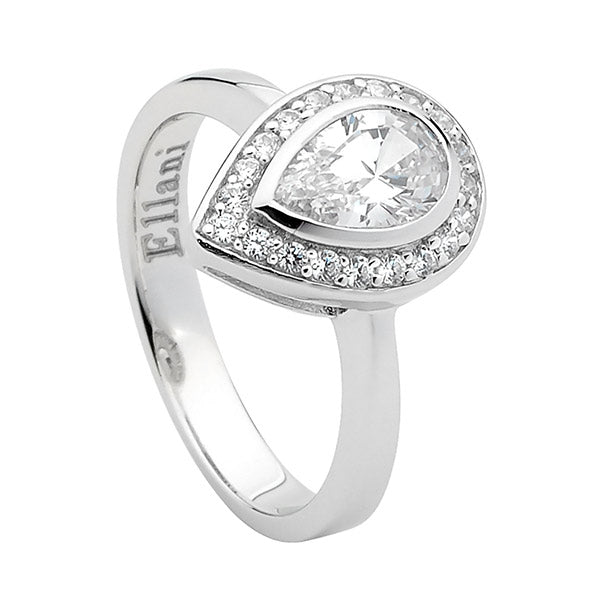 ELLANI STERLING SILVER CUBIC ZIRCONIA RING. R362