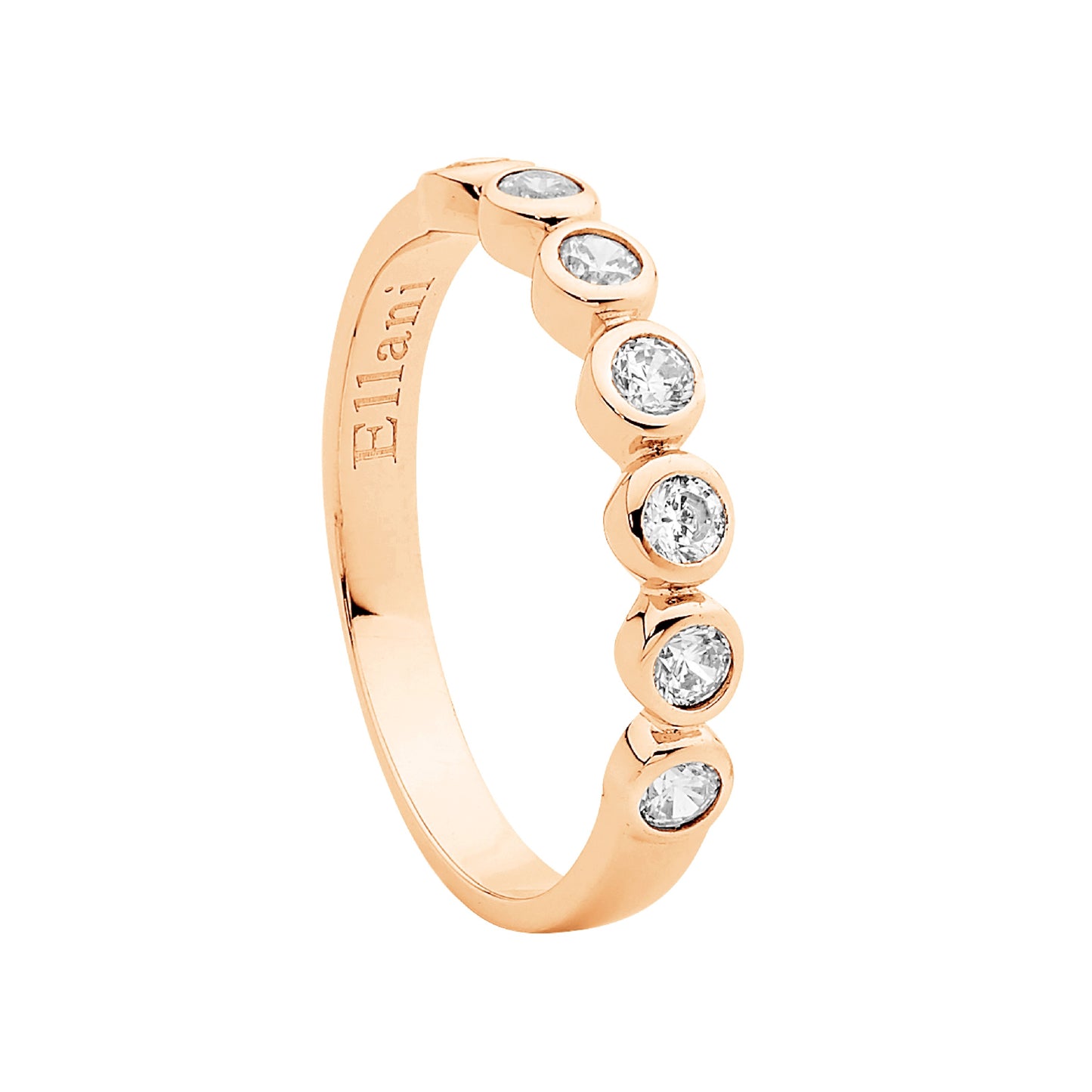 ELLANI STERLING SILVER ROSE GOLD PLATED CUBIC ZIRCONIA RING. R505R