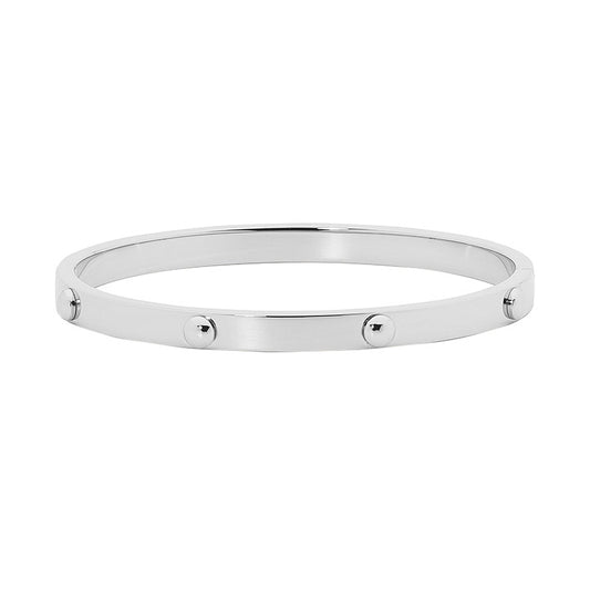 ELLANI STAINLESS STEEL HINGED BANGLE WITH RAISED STUD FEATURE SB165S