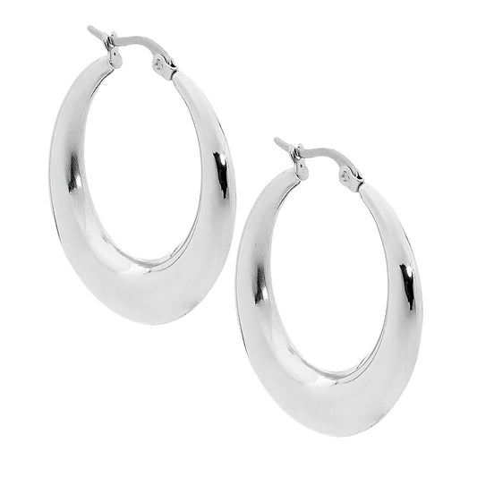 ELLANI STAINLESS STEEL 30MM HOOP EARRINGS. SE100