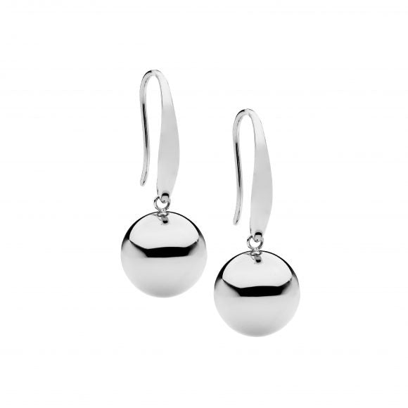 ELLANI STAINLESS STEEL DROP BALL EARRINGS SE250S