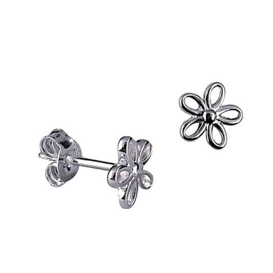 STERLING SILVER SMALL FLOWER STUD EARRINGS