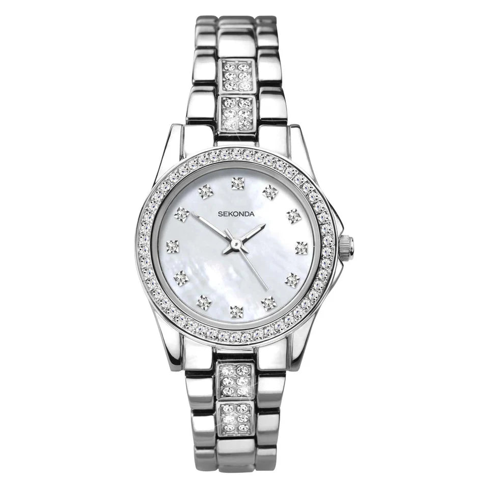 SEKONDA Women's Stone Set Silver Watch