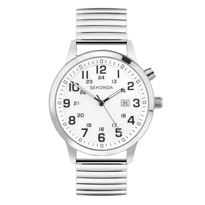 SEKONDA Classic Stainless Steel White Dial Watch SK30126