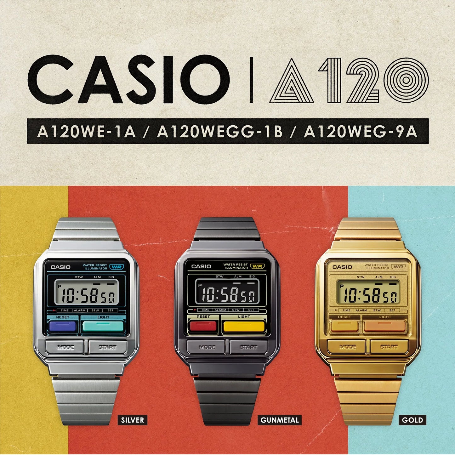 CASIO Vintage Silver A120WE-1A Watch