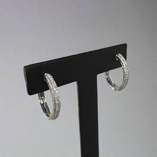 9CT WHITE GOLD DIAMOND EARRINGS