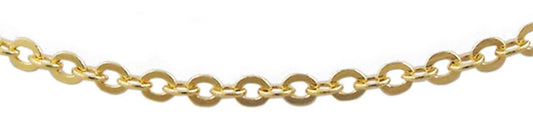 9CT YELLOW GOLD ITALIAN OVAL LINK 45CM CHAIN.