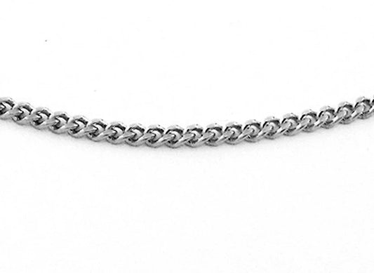 9CT WHITE GOLD IMPORTED ITALIAN CURB 45CM X 1MM WIDE CHAIN 1.48GRAMS.
