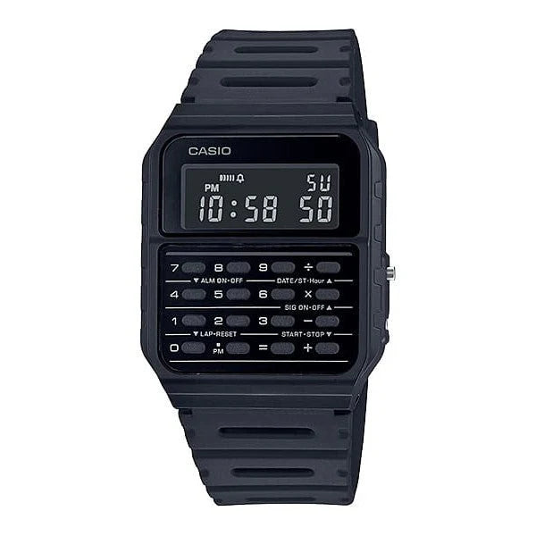 CASIO WATCH CALCULATOR BLACK CASE AND RESIN BAND CA53WF-1B