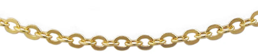 9CT YELLOW GOLD ITALIAN IMPORTED OVAL LINK 45CM CHAIN.