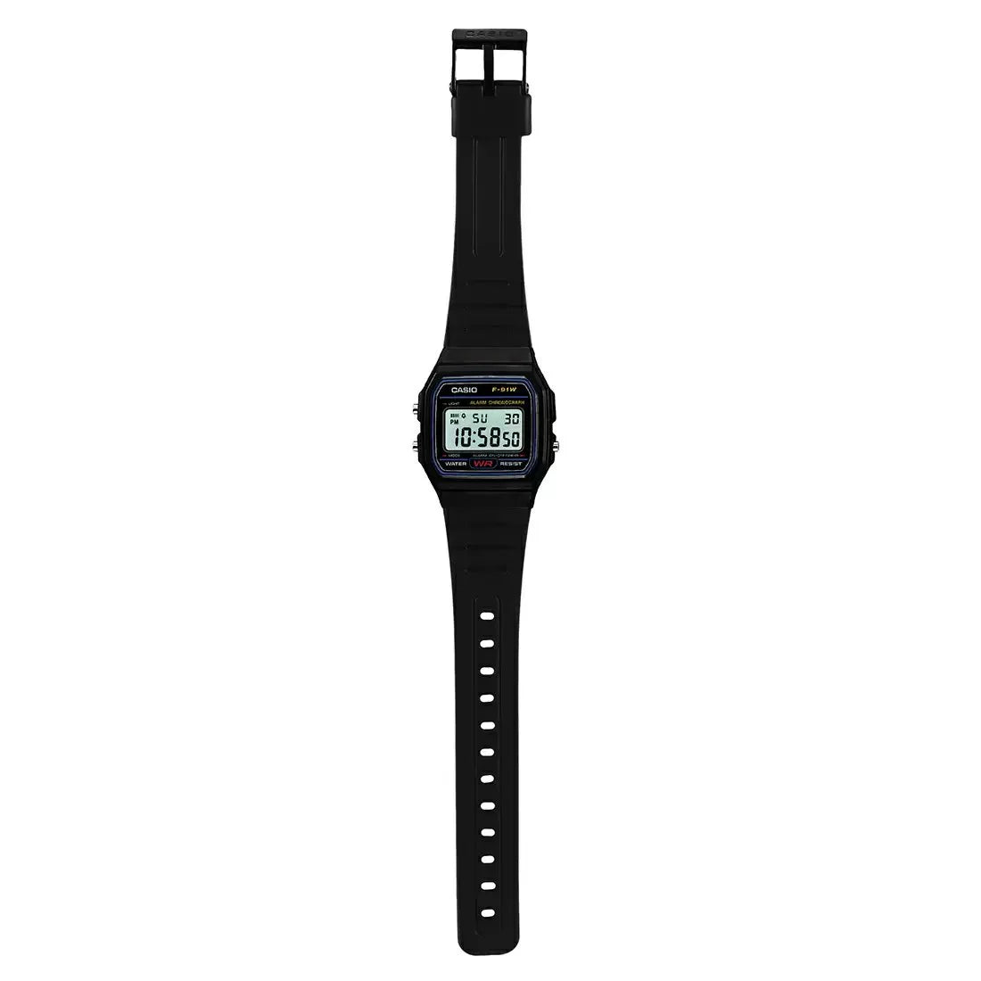 CASIO WATCH STOPWATCH, MULTI ALARM, F91W-1.
