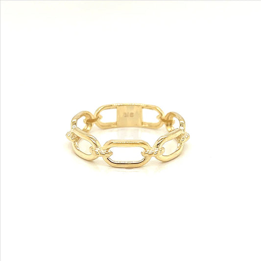 9CT YELLOW GOLD 5MM CHAIN LINK RING.