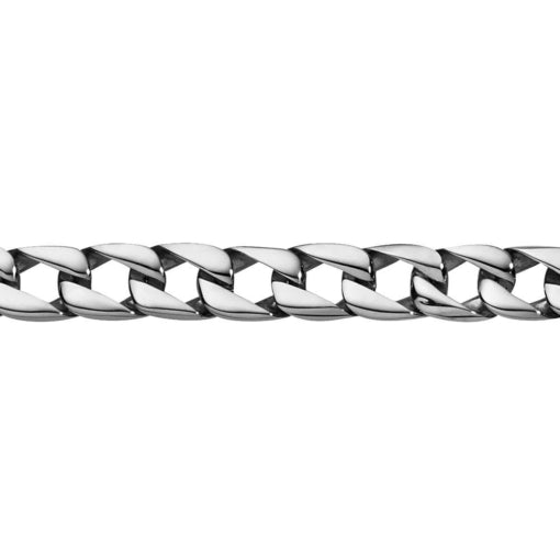 BLAZE STAINLESS STEEL SOLID 22CM 11MM CURB BRACELET 32GRAMS