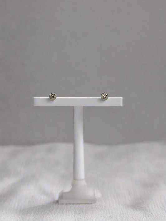 18CT WHITE GOLD SMALL CUBIC ZIRCONIA STUD EARRINGS