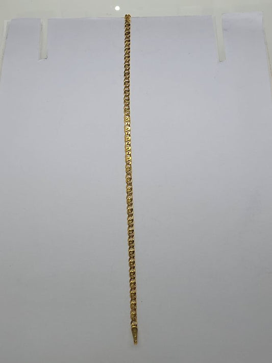 18CT YELLOW GOLD ITALIAN IMPORTED 19CM 2.2G BIRDSEYE LINK BRACELET