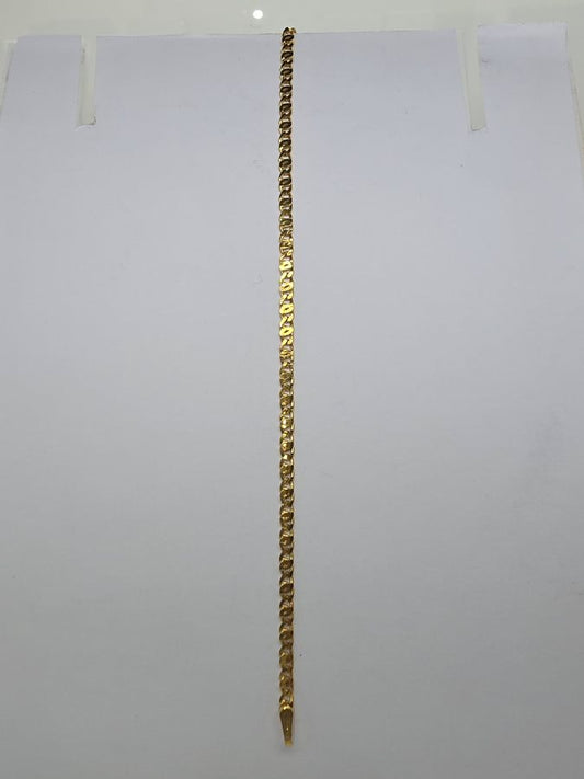 18CT YELLOW GOLD ITALIAN IMPORTED 2.3G BIRDSEYE LINK BRACELET